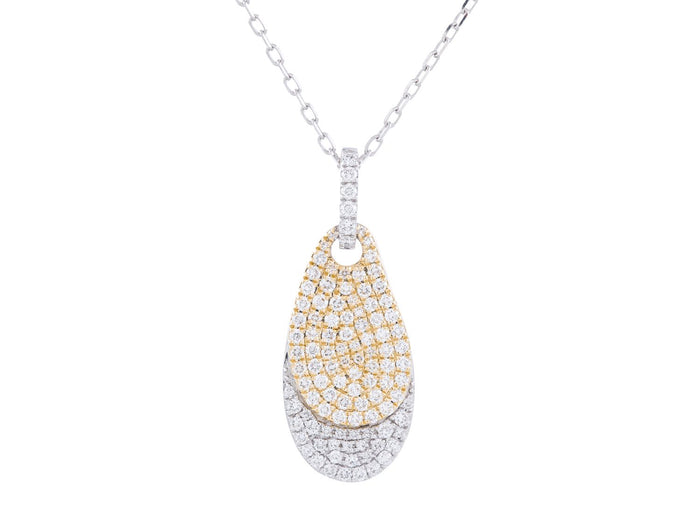 Diamond Necklace - 14 KT White and Yellow Gold