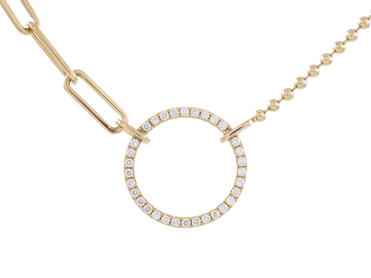 Diamond Necklace - 14 KT Yellow Gold