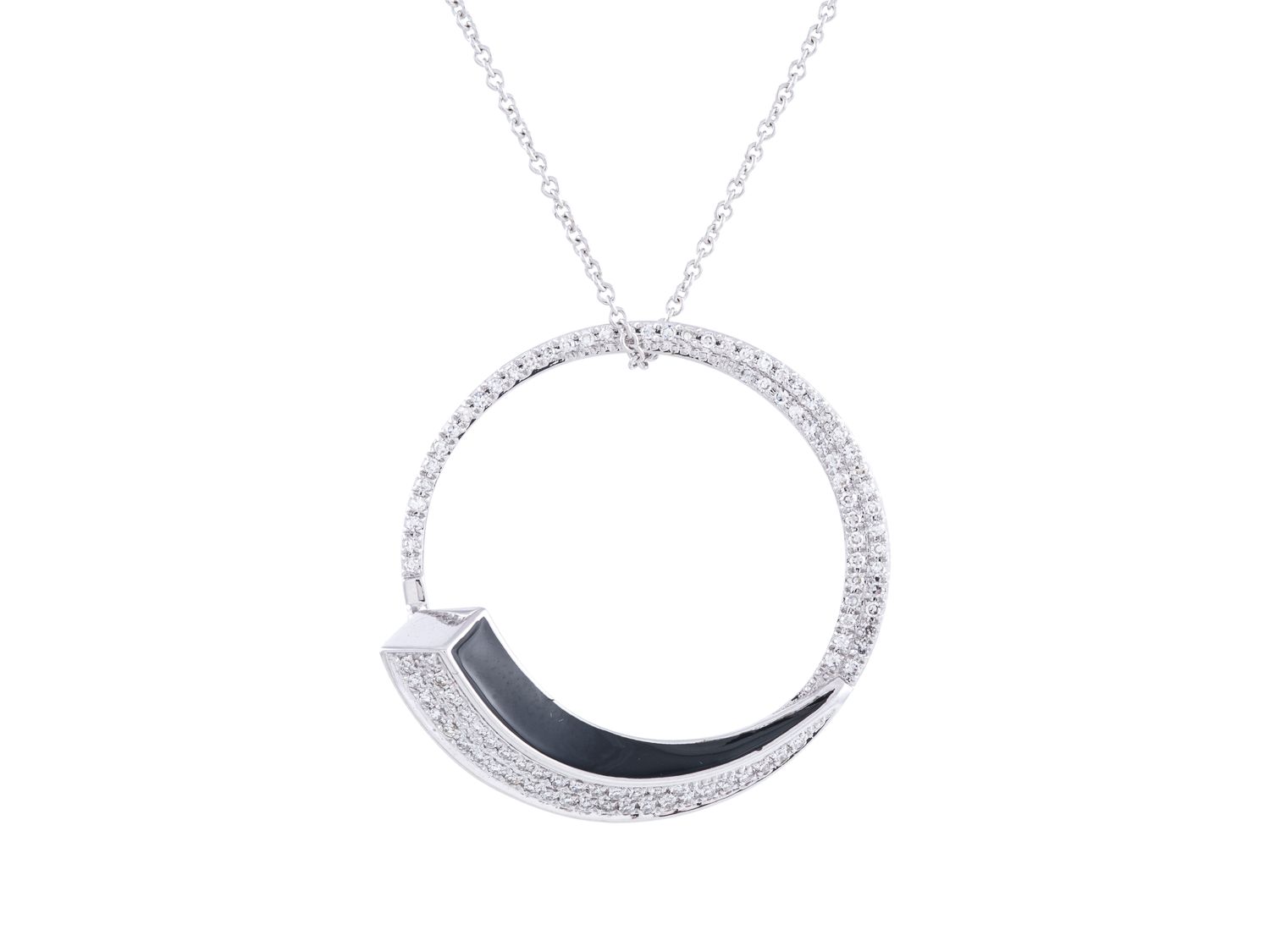 Diamond Necklace - 14 KT White Gold