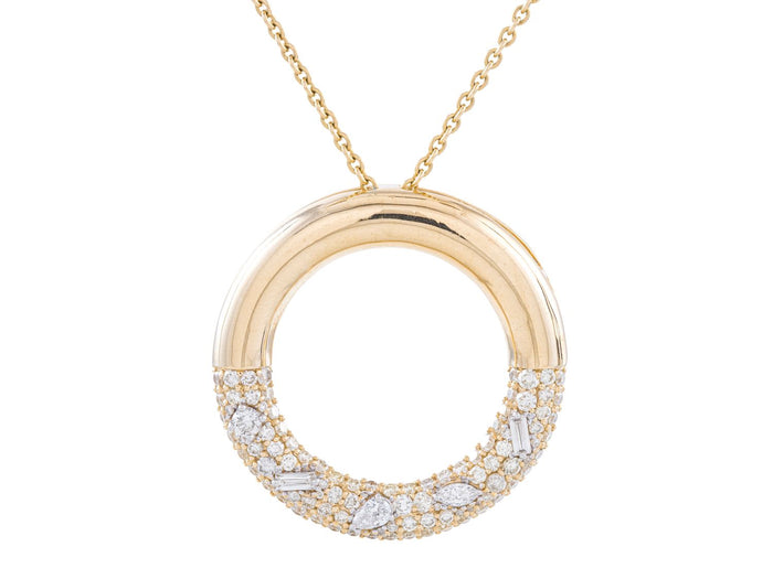 Diamond Necklace - 14 KT Yellow Gold