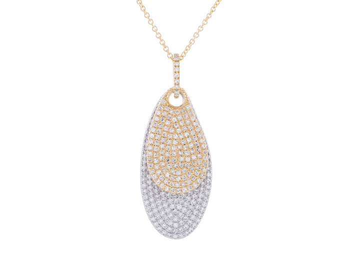 Diamond Necklace - 14 KT White and Yellow Gold