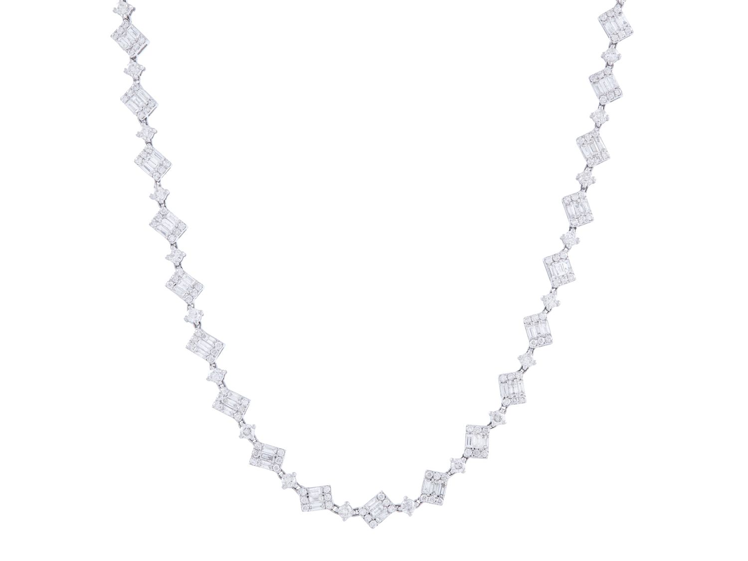 Diamond Necklace - 14 KT White Gold