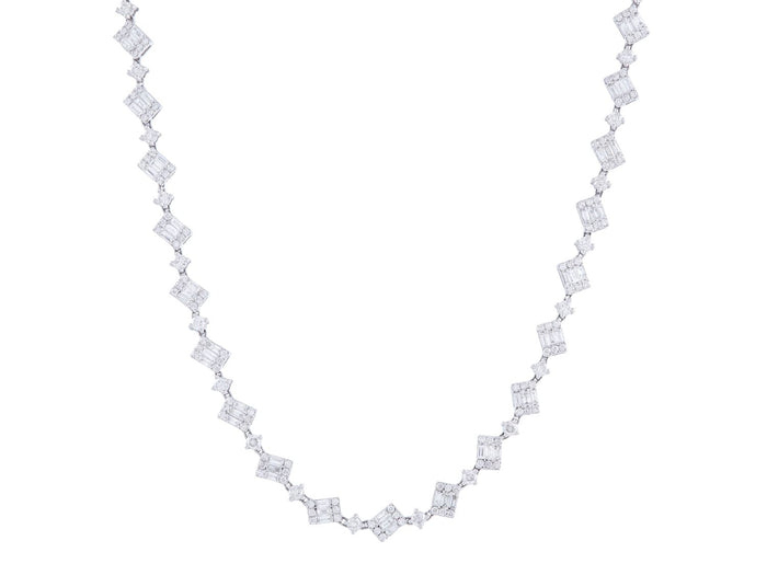 Diamond Necklace - 14 KT White Gold