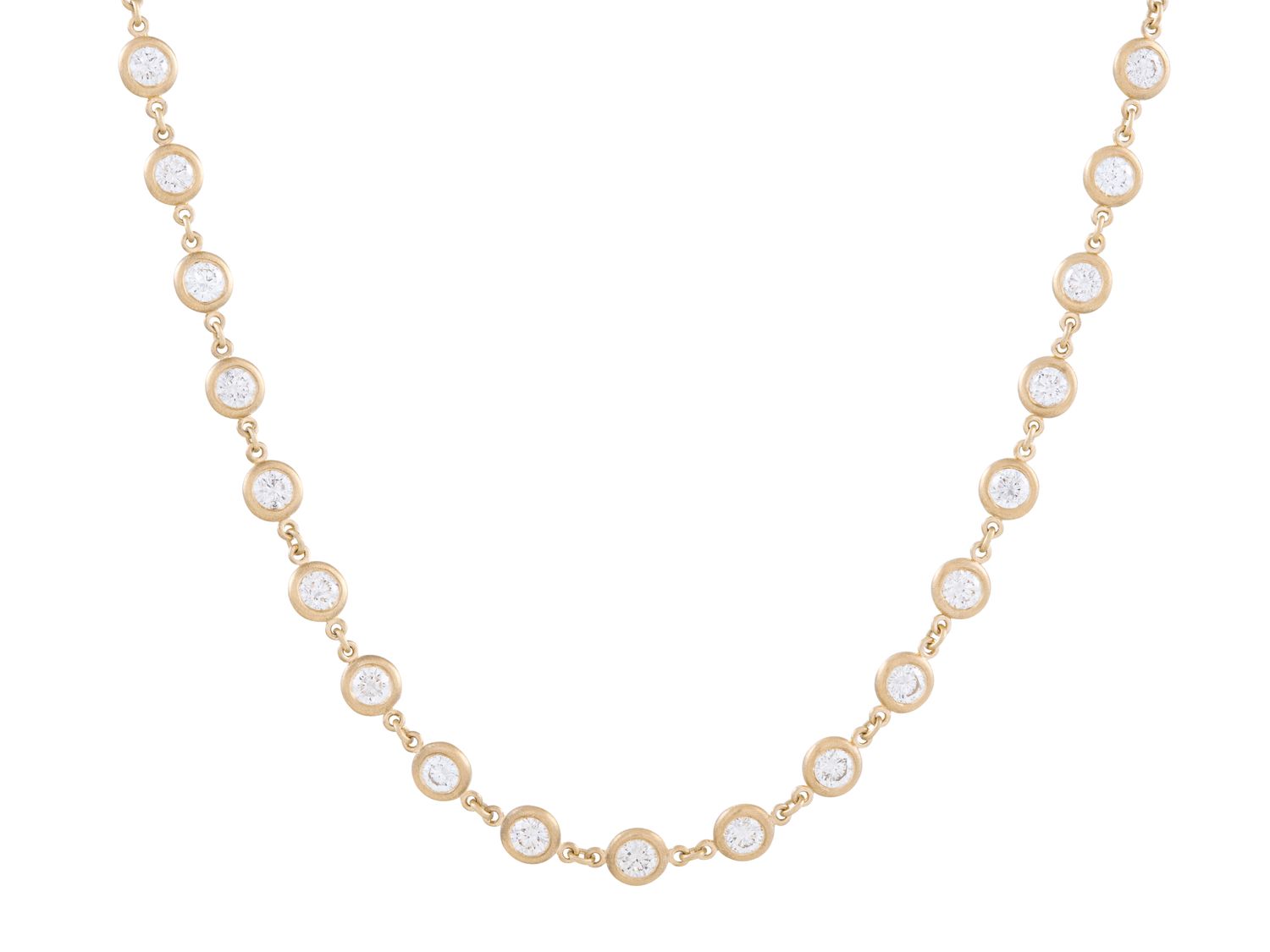Diamond Necklace - 14 KT Yellow Gold