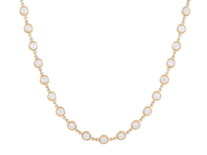Diamond Necklace - 14 KT Yellow Gold