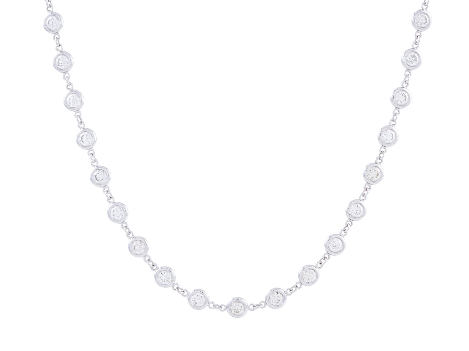 Diamond Necklace - 14 KT White Gold