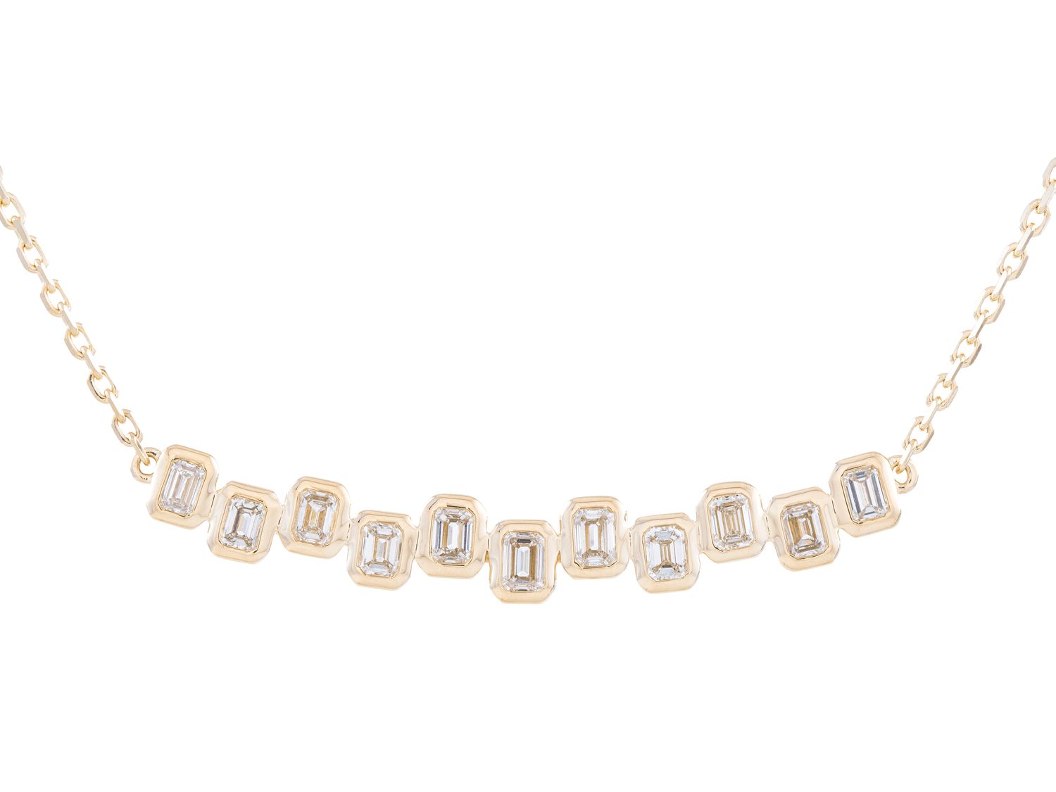 Diamond Necklace - 14 KT Yellow Gold