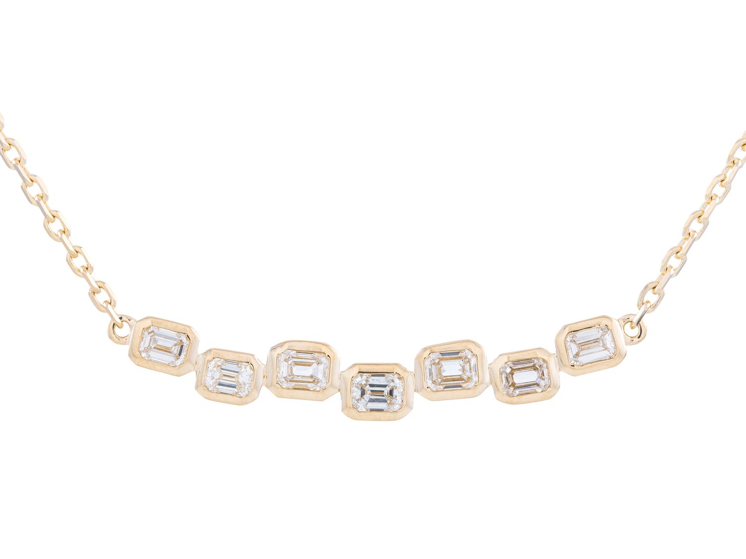 Diamond Necklace - 14 KT Yellow Gold