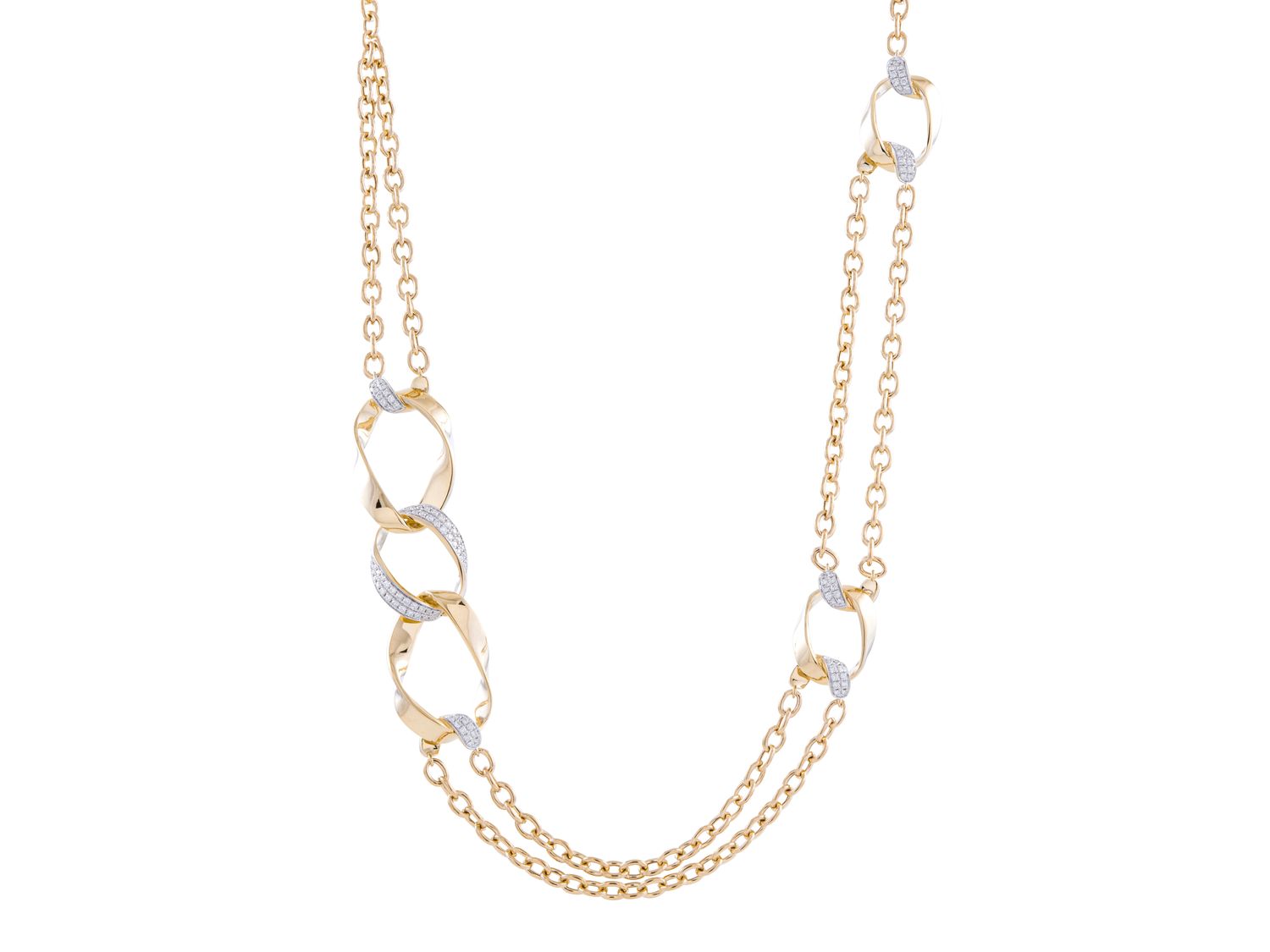 Diamond Necklace - 14 KT Yellow Gold