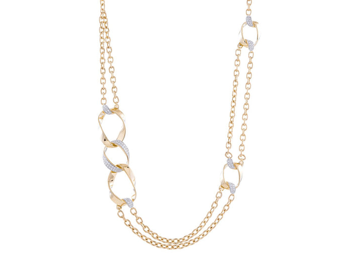 Diamond Necklace - 14 KT Yellow Gold