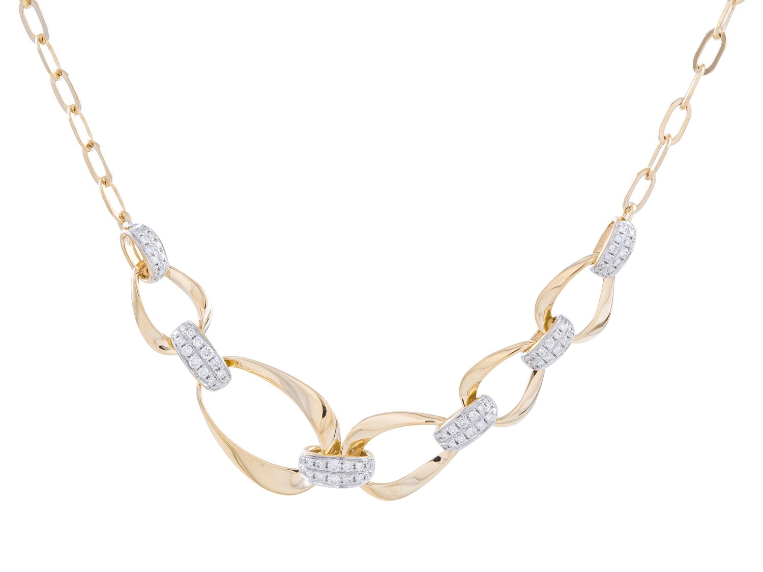 Diamond Necklace - 14 KT Yellow Gold