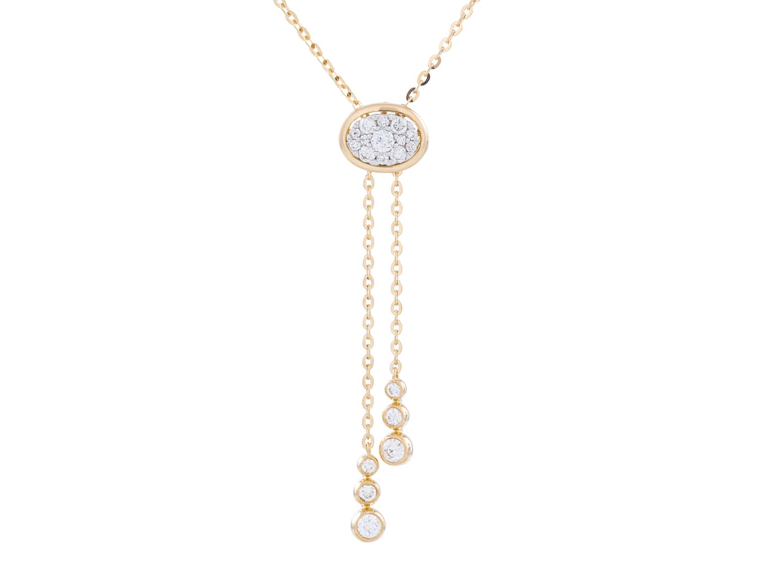 Diamond Necklace - 14 KT Yellow Gold