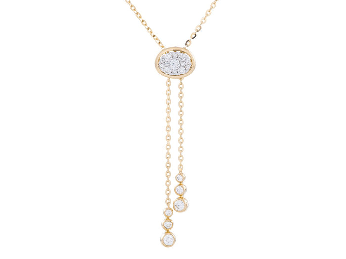 Diamond Necklace - 14 KT Yellow Gold