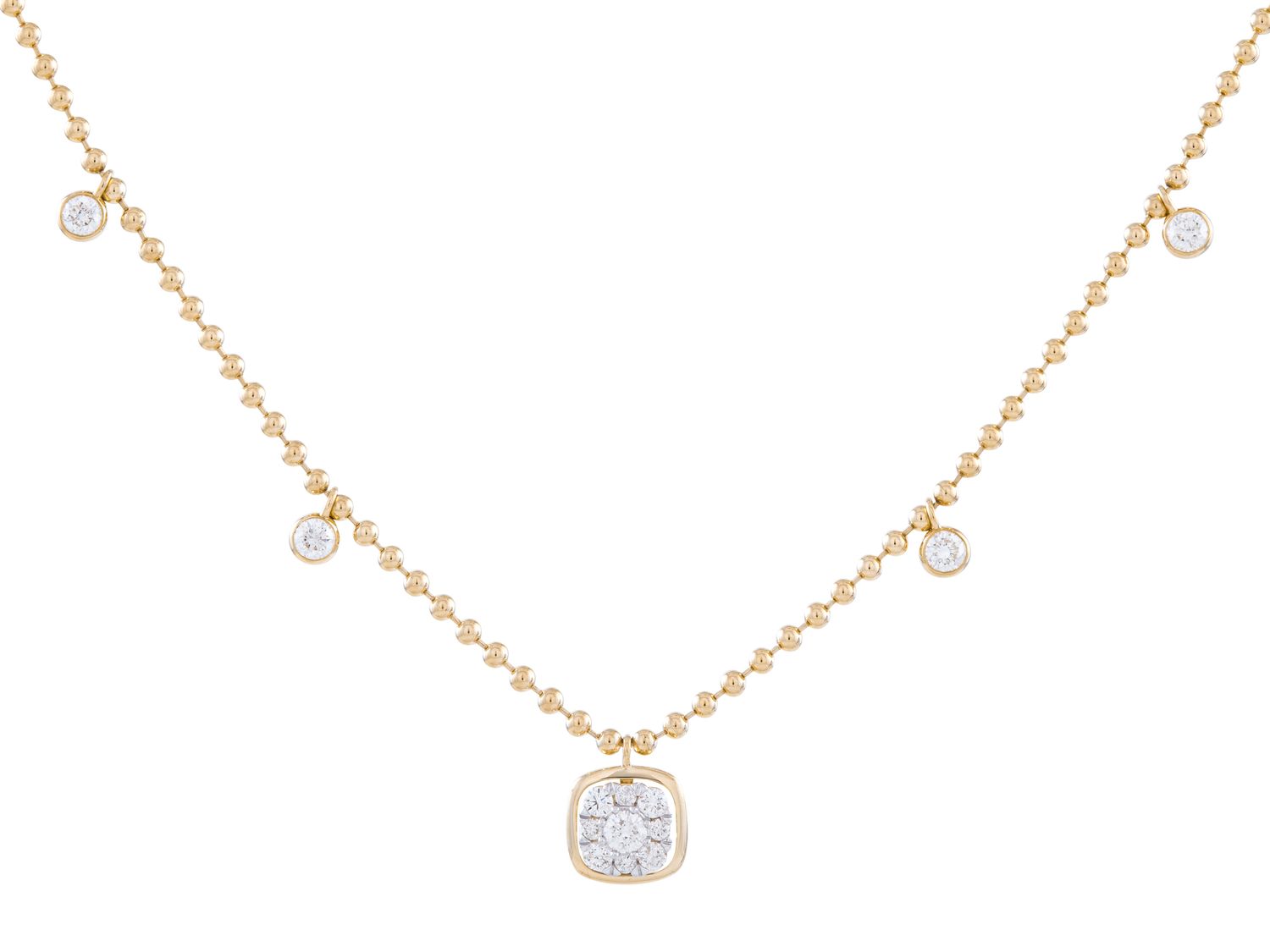 Diamond Necklace - 14 KT Yellow Gold