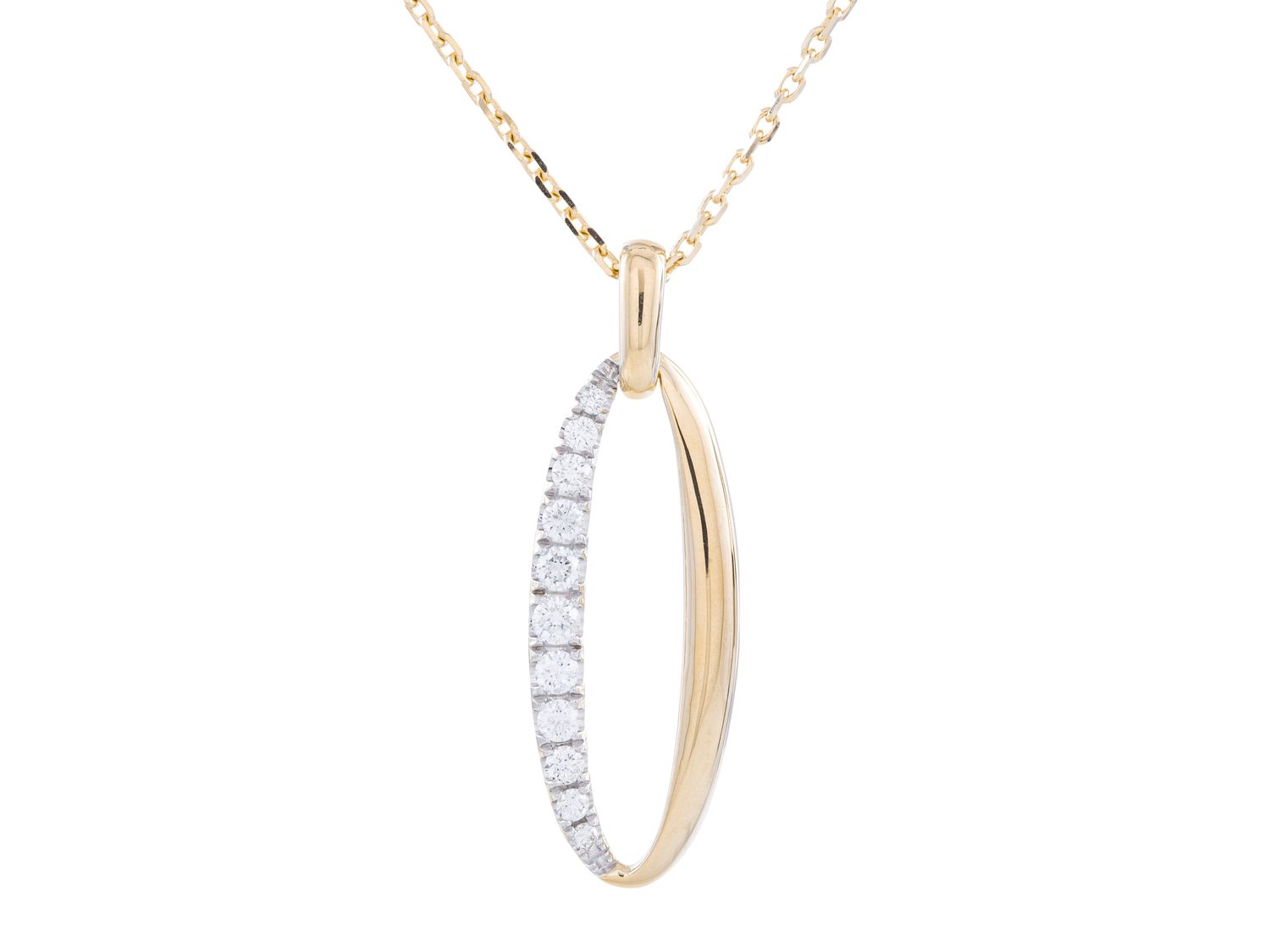 Diamond Necklace - 14 KT Yellow Gold