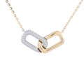 Diamond Necklace - 14 KT White and Yellow Gold