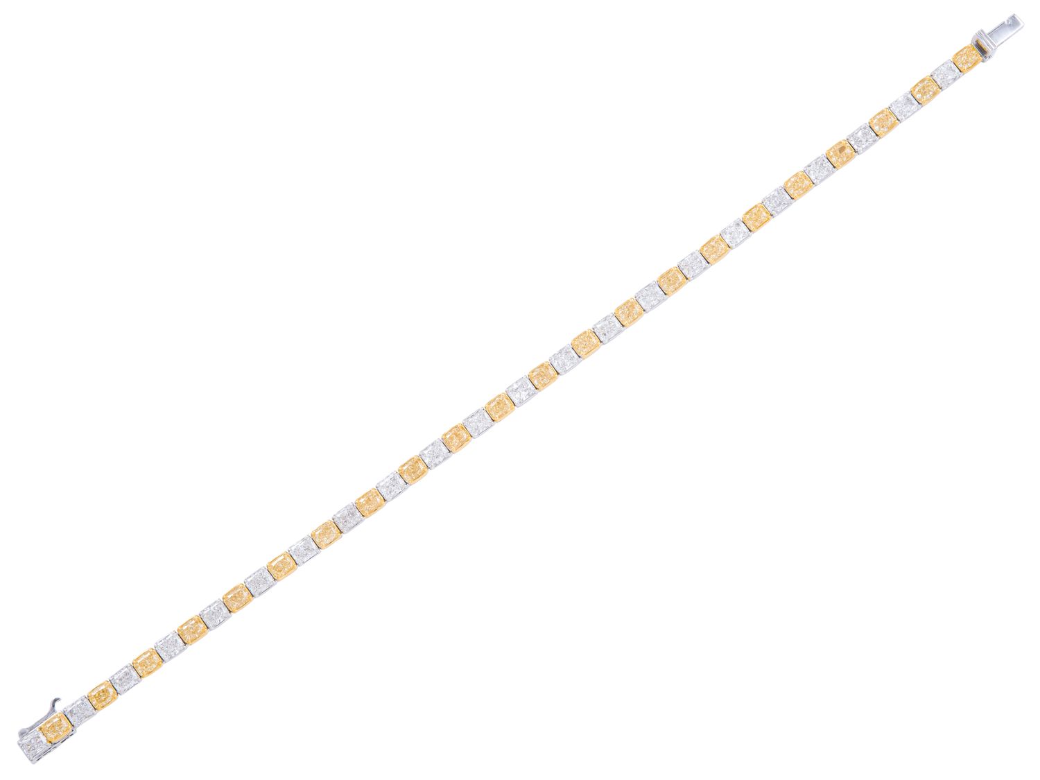 Diamond Bracelet - 18 KT White and Yellow Gold