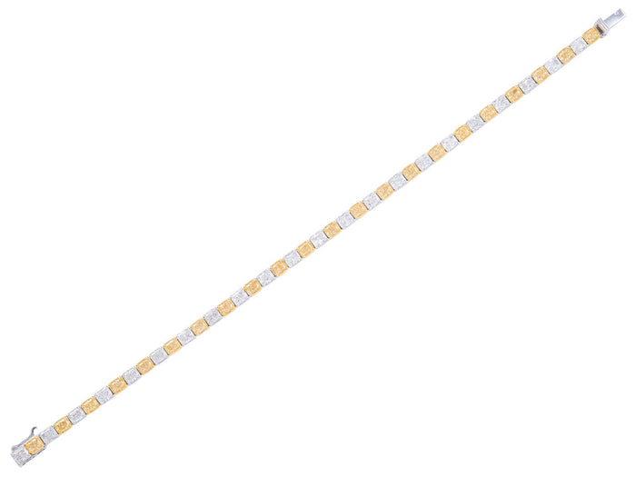Diamond Bracelet - 18 KT White and Yellow Gold