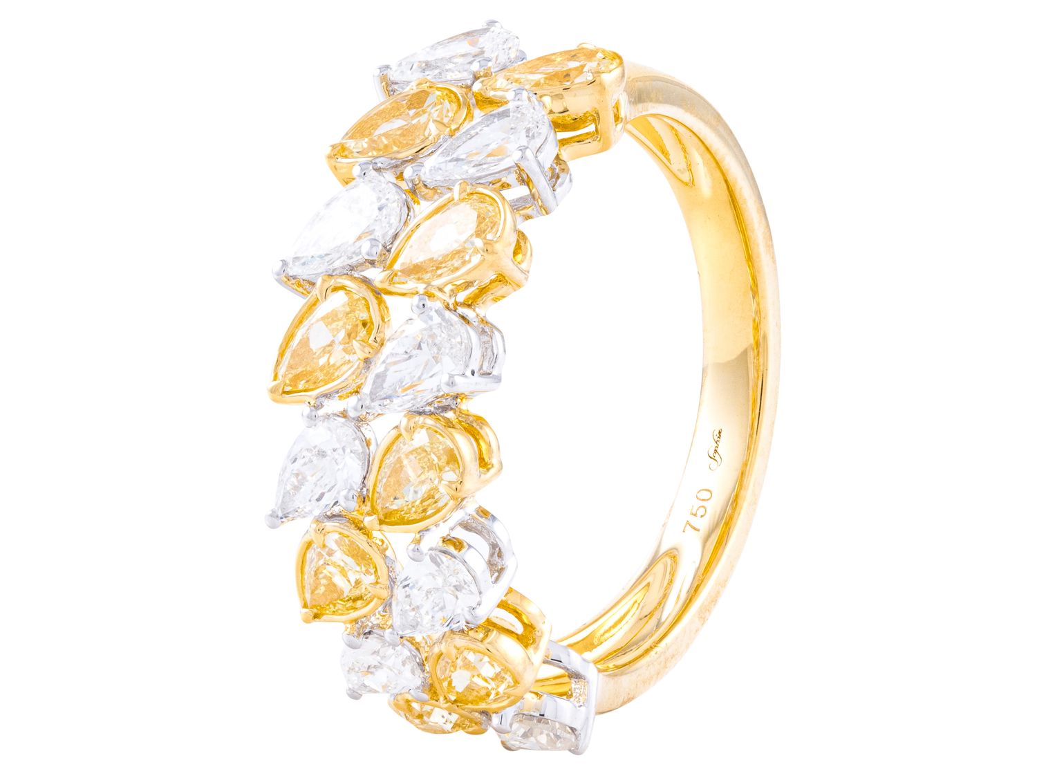 Diamond Band - 18 KT White and Yellow Gold