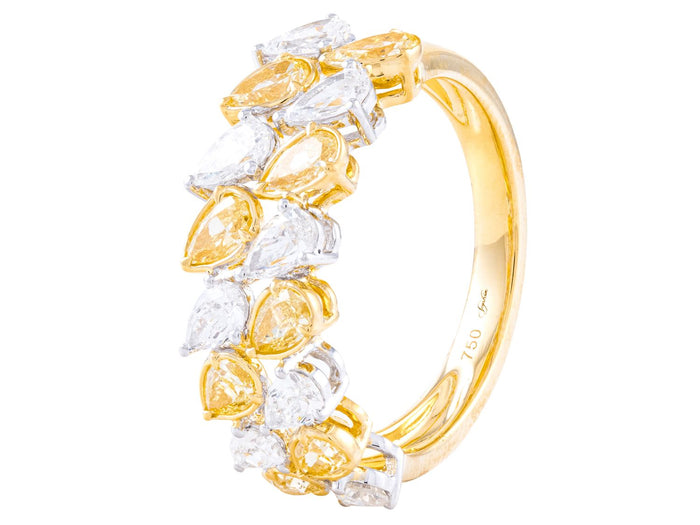 Diamond Band - 18 KT White and Yellow Gold