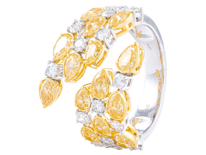 Diamond Ring - 18 KT White and Yellow Gold