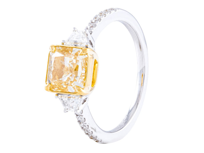 Diamond Ring - 18 KT White and Yellow Gold