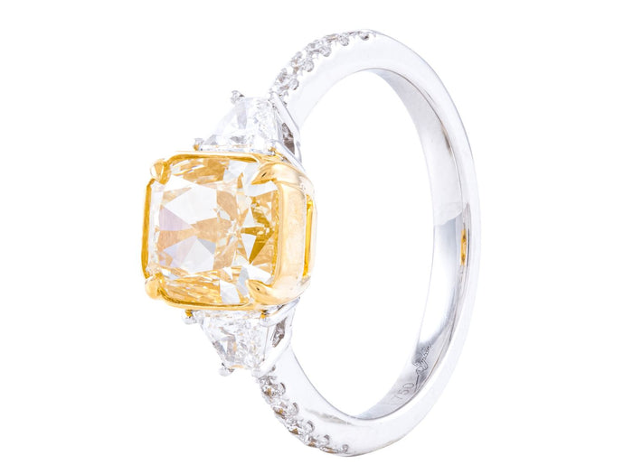 Diamond Ring - 18 KT White and Yellow Gold