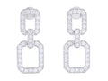Diamond Earrings - 18 KT White Gold
