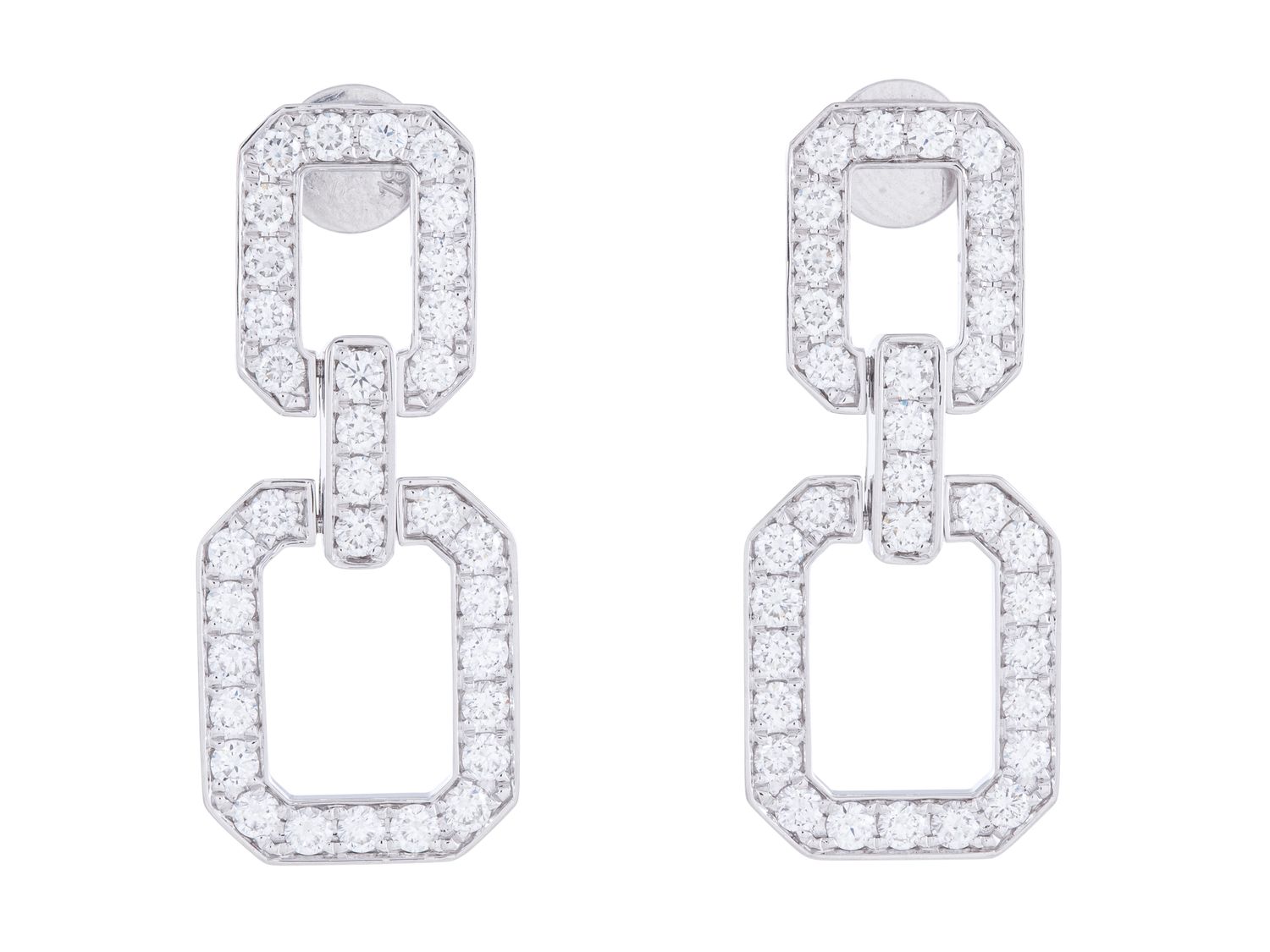 Diamond Earrings - 18 KT White Gold