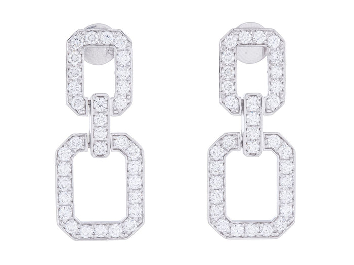 Diamond Earrings - 18 KT White Gold