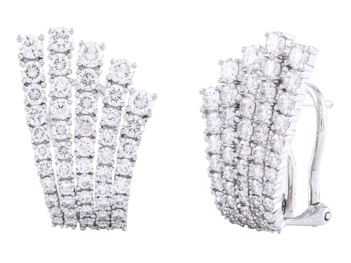 Diamond Earrings - 18 KT White Gold