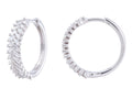 Diamond Hoop Earrings - 14 KT White Gold