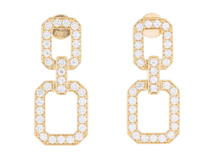 Diamond Earrings - 18 KT Yellow Gold
