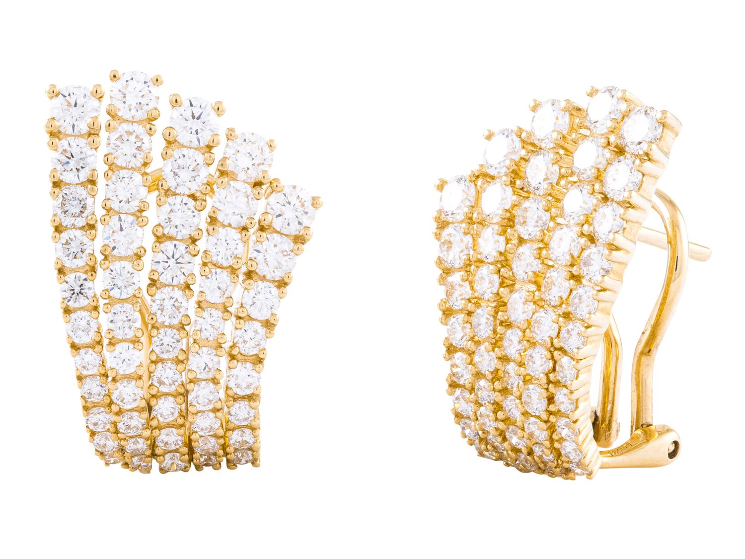 Diamond Earrings - 18 KT Yellow Gold