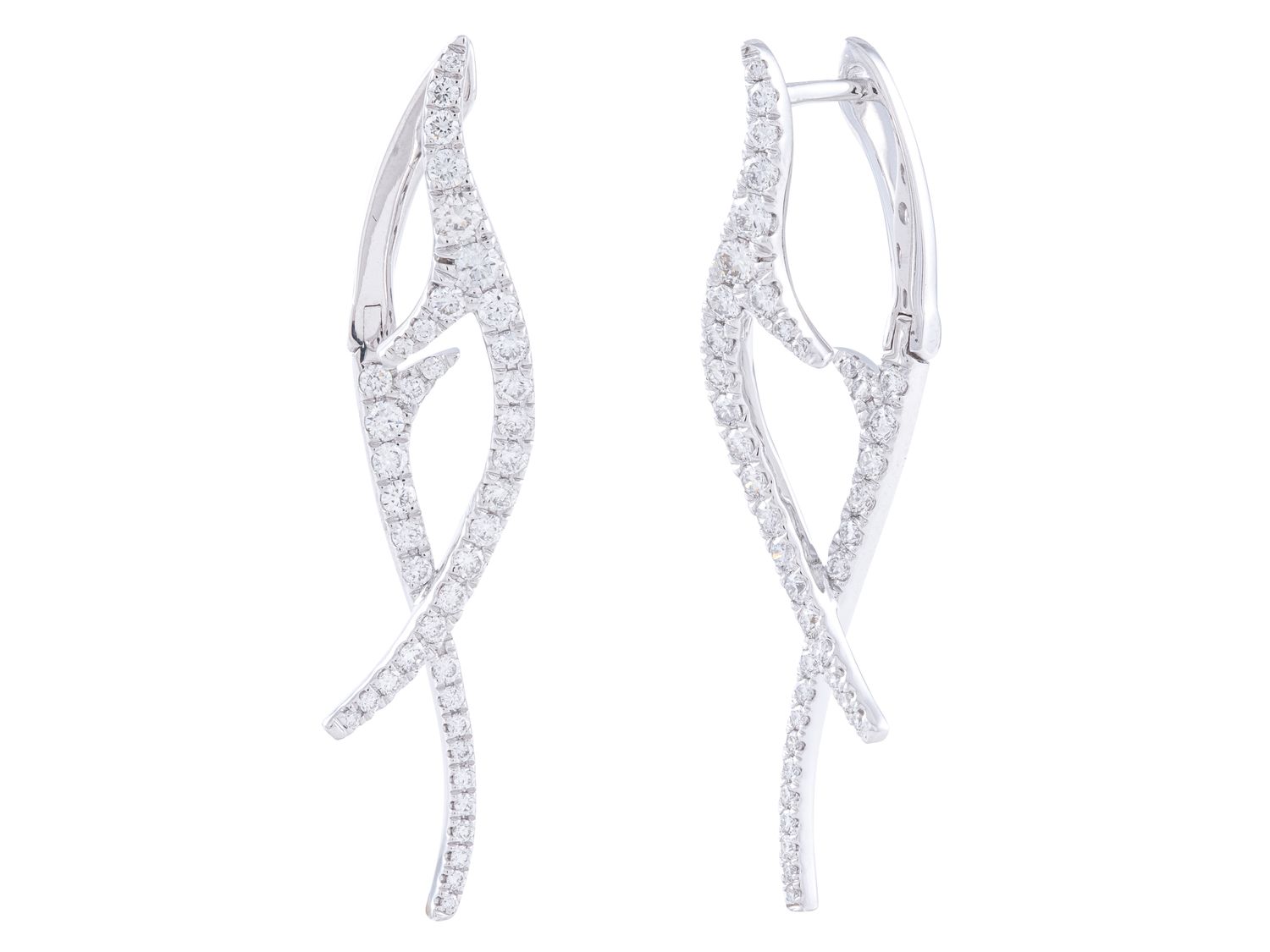 Diamond Earrings - 18 KT White Gold