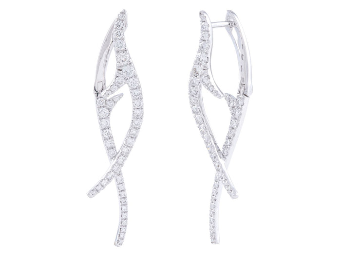 Diamond Earrings - 18 KT White Gold