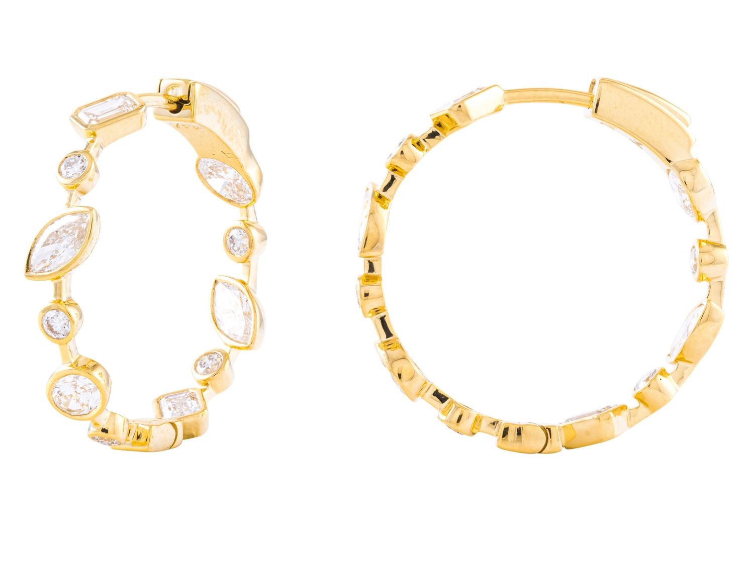 Diamond Earrings - 18 KT Yellow Gold