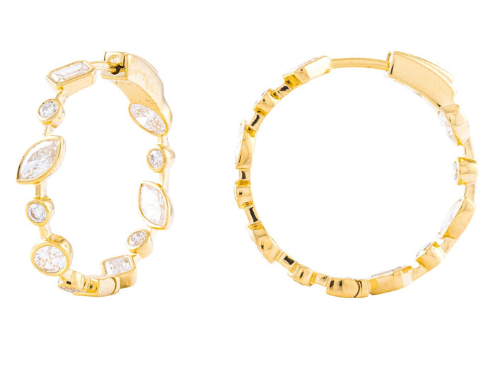 Diamond Earrings - 18 KT Yellow Gold