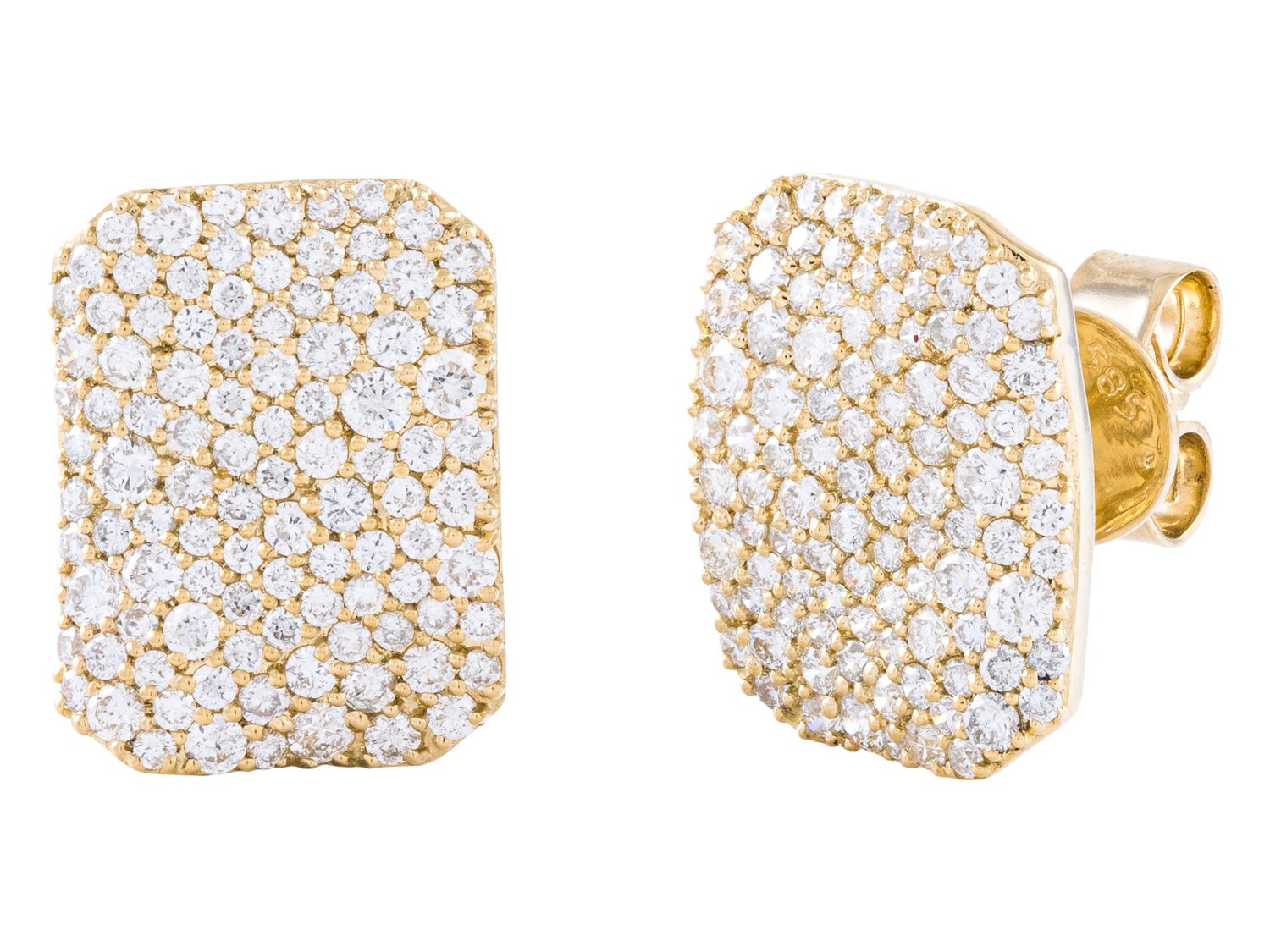Diamond Earrings - 14 KT Yellow Gold