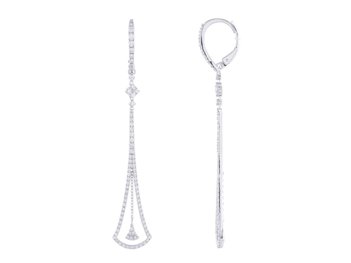 Diamond Earrings - 14 KT White Gold