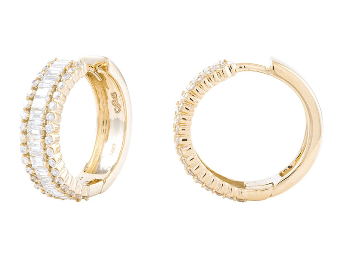 Diamond Earrings - 14 KT Yellow Gold