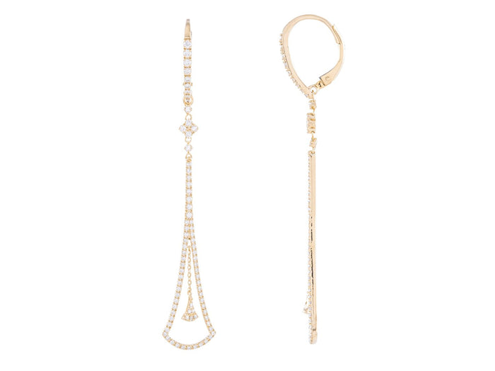 Diamond Earrings - 14 KT Yellow Gold