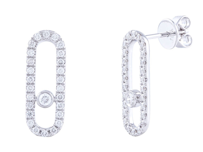 Diamond Earrings - 18 KT White Gold
