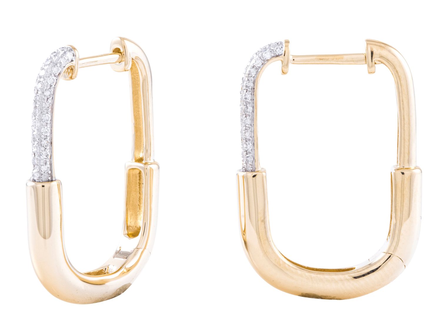 Diamond Earrings - 14 KT Yellow Gold