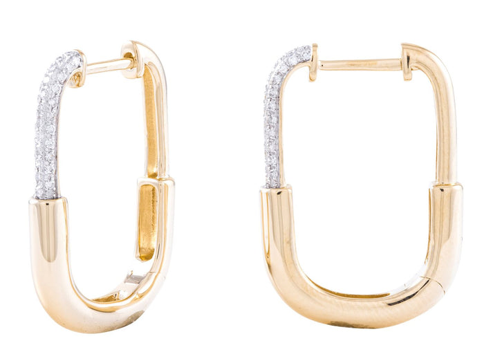 Diamond Earrings - 14 KT Yellow Gold