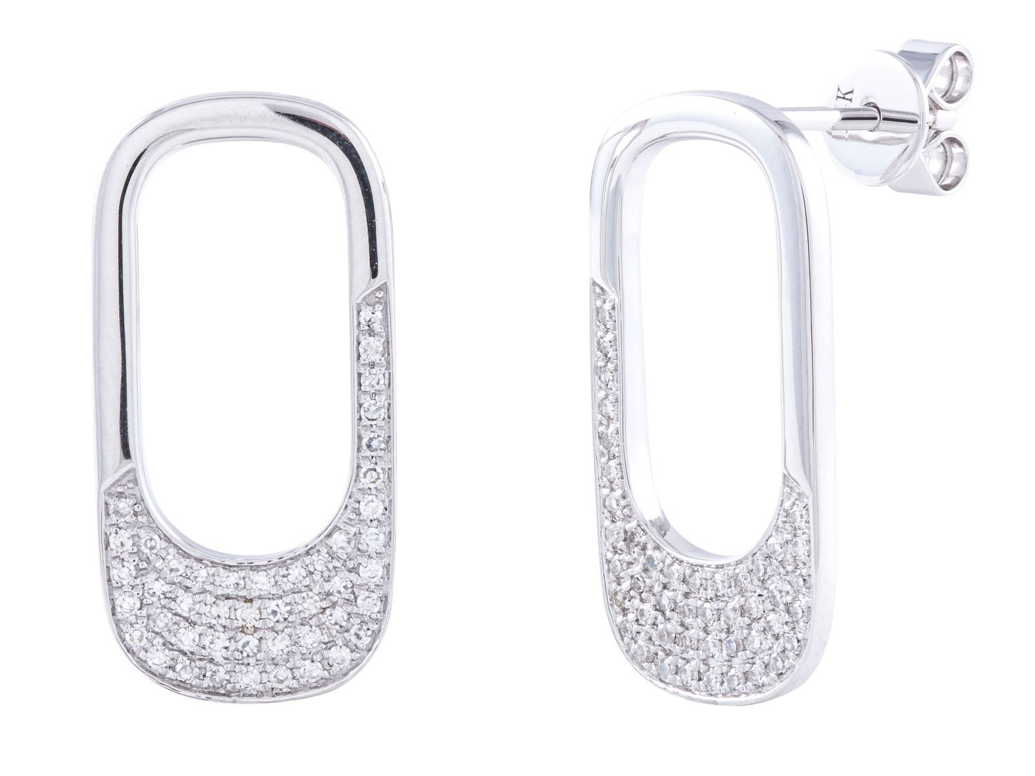 Diamond Earrings - 14 KT White Gold
