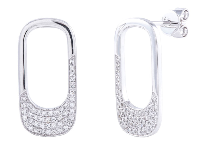 Diamond Earrings - 14 KT White Gold