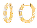 Diamond Earrings - 18 KT White and Yellow Gold