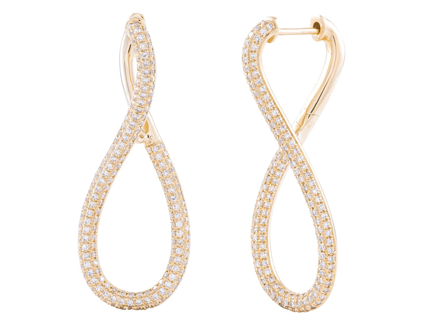 Diamond Earrings - 14 KT Yellow Gold