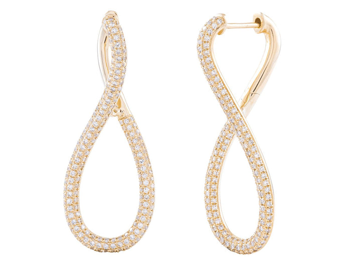 Diamond Earrings - 14 KT Yellow Gold